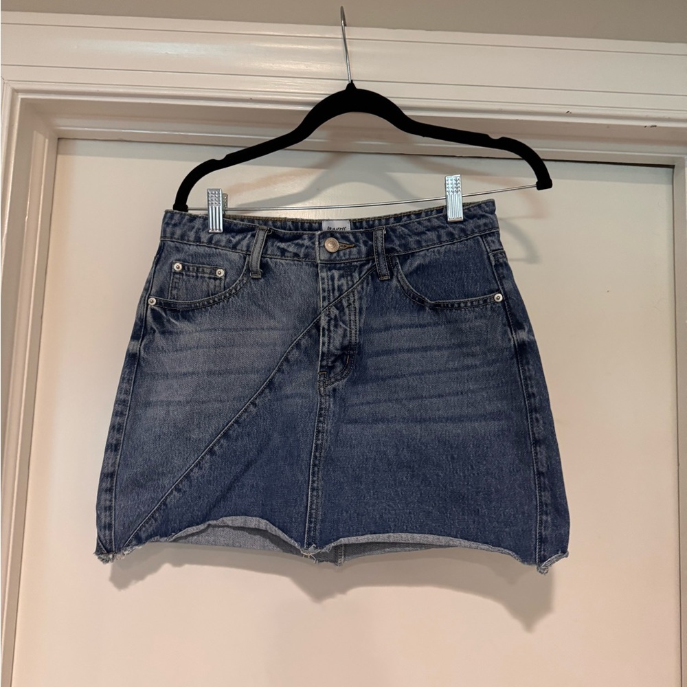 Princess Polly Asymmetrical Denim Skirt - Blue